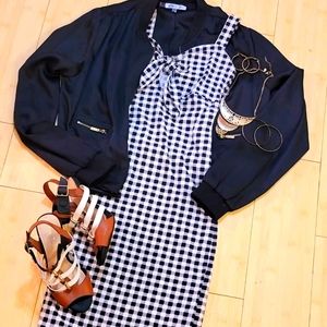 Forever21 black checkered dress